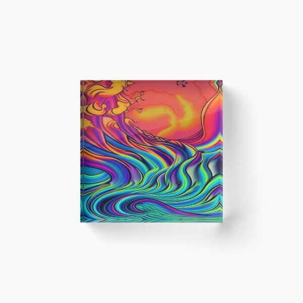 Item preview, Abstraction elemental psychodelic many colors fire and water overlapping art designed and sold by ValleyDream.