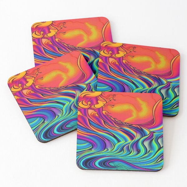 Item preview, Abstraction elemental psychodelic many colors fire and water overlapping art designed and sold by ValleyDream.