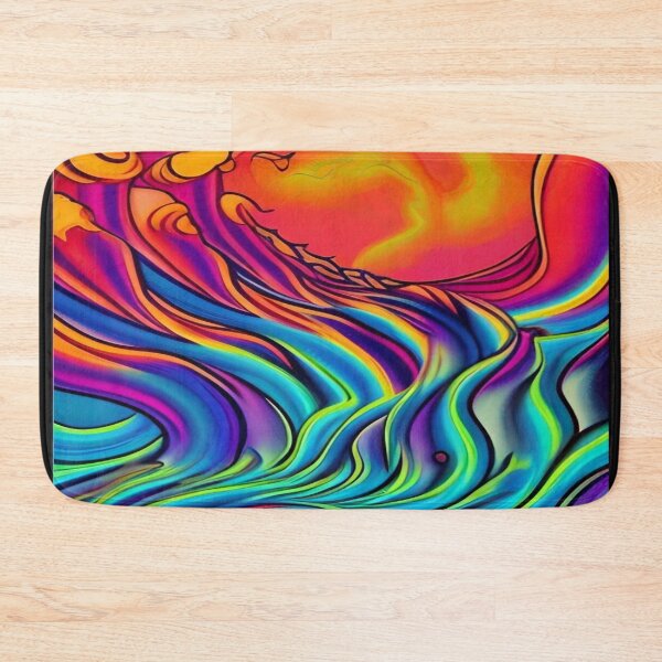 Item preview, Abstraction elemental psychodelic many colors fire and water overlapping art designed and sold by ValleyDream.