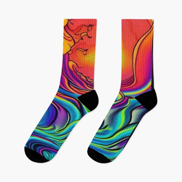 Item preview, Abstraction elemental psychodelic many colors fire and water overlapping art designed and sold by ValleyDream.
