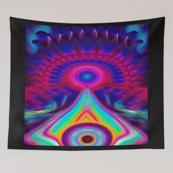 Item preview, Abstraction elemental psychodelic many colors fire and water overlapping art designed and sold by ValleyDream.