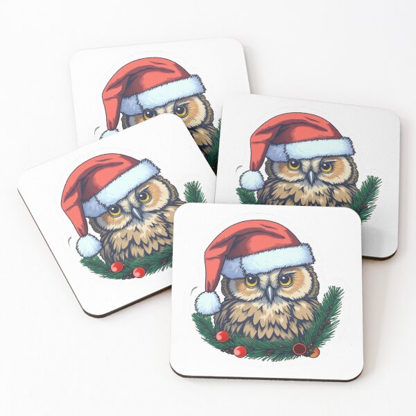 Item preview, Christmas owl with santa hat designed and sold by Victorsju.