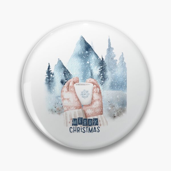 Item preview, Hands in gloves holding a cup of hot Christmas drink. View of the winter mountains. Winter is coming. designed and sold by Vantrip.