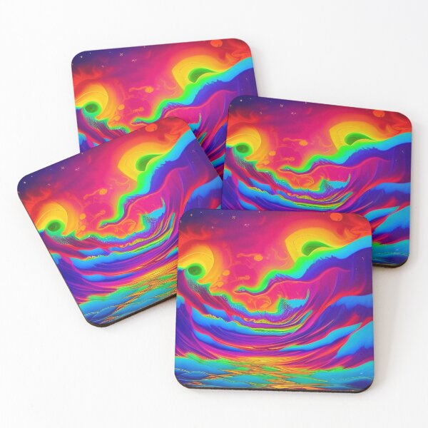 Item preview, Abstraction elemental psychodelic many colors fire and water overlapping art designed and sold by ValleyDream.