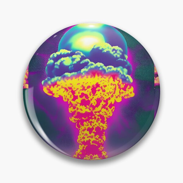 Item preview, Nuclear Explosion Mushroom Cloud Vaporwave Design Artwork designed and sold by StickerBird.