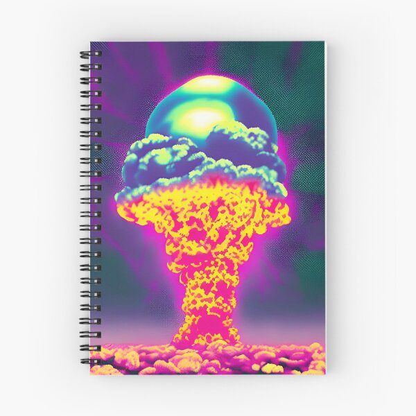 Item preview, Nuclear Explosion Mushroom Cloud Vaporwave Design Artwork designed and sold by StickerBird.