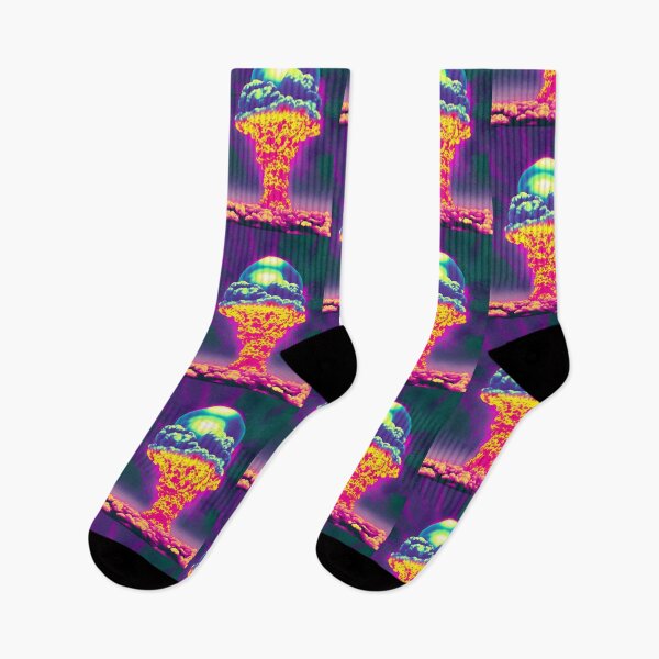 Item preview, Nuclear Explosion Mushroom Cloud Vaporwave Design Artwork designed and sold by StickerBird.