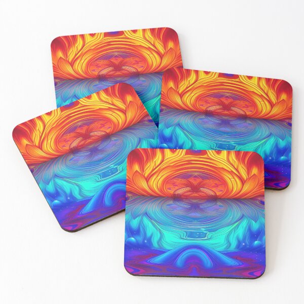 Item preview, Abstraction elemental psychodelic many colors fire and water overlapping art designed and sold by ValleyDream.