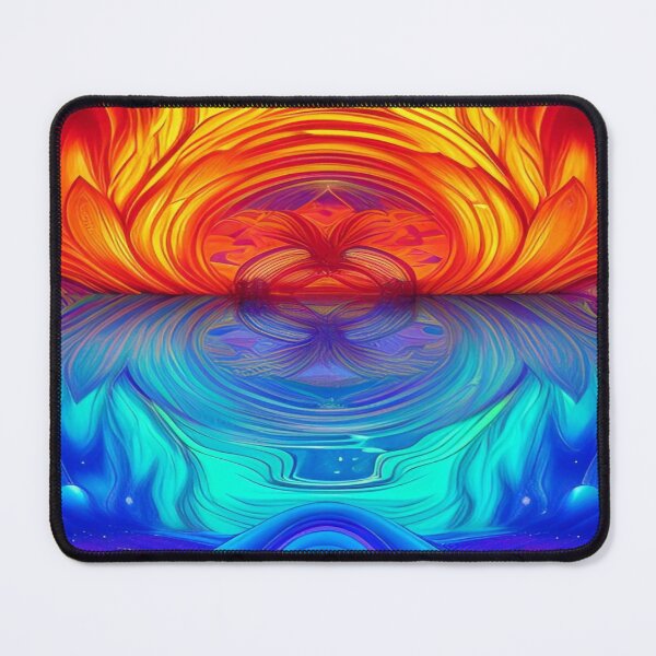 Item preview, Abstraction elemental psychodelic many colors fire and water overlapping art designed and sold by ValleyDream.
