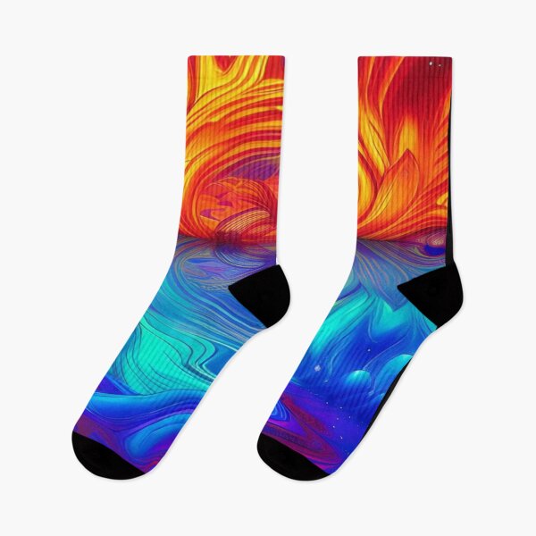 Item preview, Abstraction elemental psychodelic many colors fire and water overlapping art designed and sold by ValleyDream.