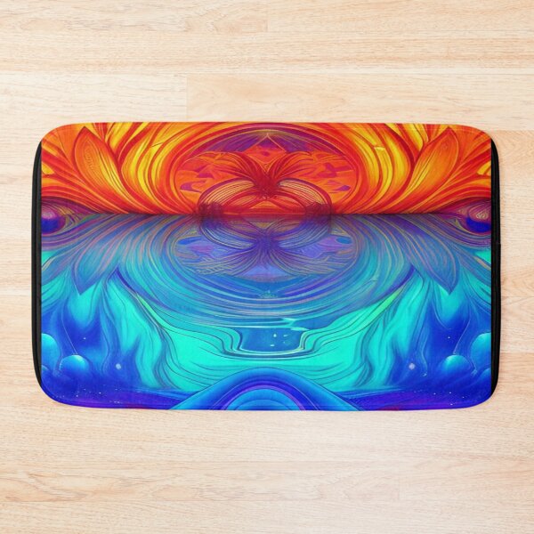 Item preview, Abstraction elemental psychodelic many colors fire and water overlapping art designed and sold by ValleyDream.