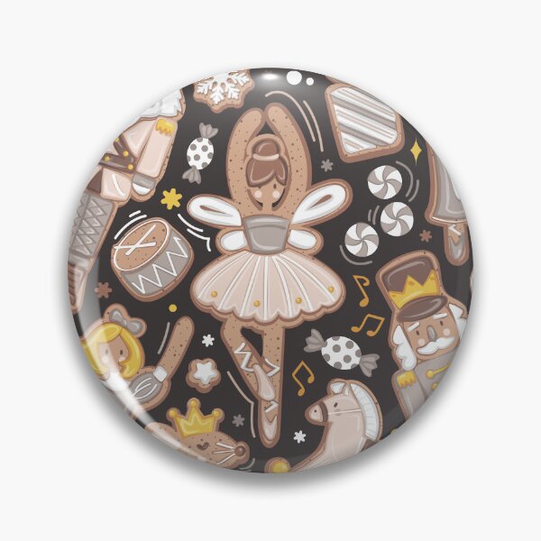 Item preview, Nutcracker ballet gingerbread delicious biscuits // dark brown background beige and martini brown sweet Christmas cookies designed and sold by SelmaCardoso.