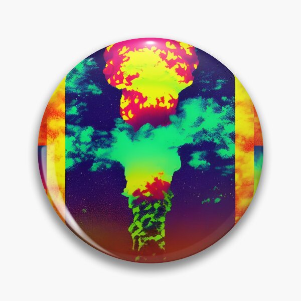 Item preview, Nuclear Explosion Mushroom Cloud Vaporwave Design Artwork designed and sold by StickerBird.