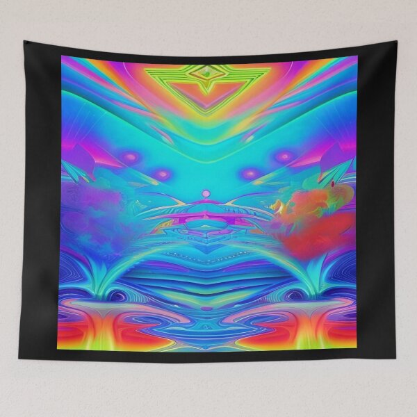 Item preview, Abstraction elemental psychodelic many colors fire and water overlapping art designed and sold by ValleyDream.