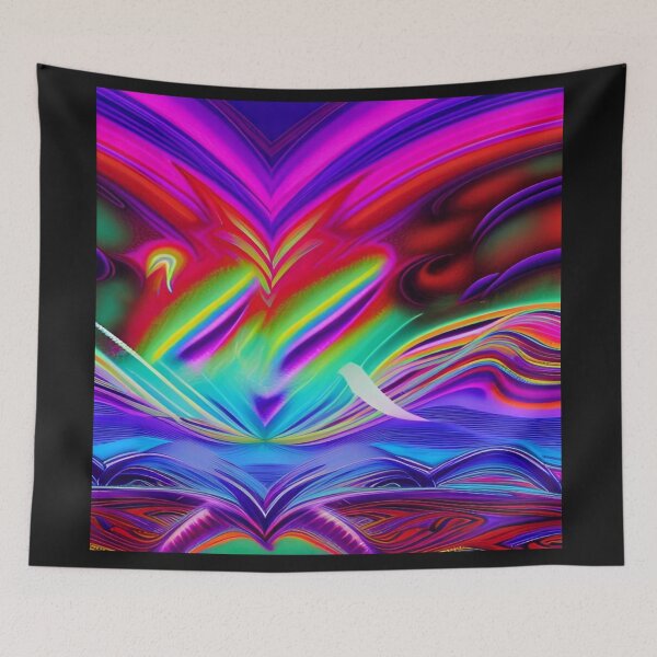 Item preview, Abstraction elemental psychodelic many colors fire and water overlapping art designed and sold by ValleyDream.