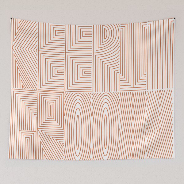 Item preview, Keep It Groovy orange lines typography art designed and sold by hockeng.