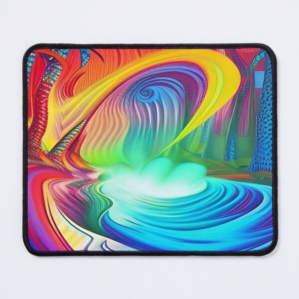Item preview, Abstraction elemental psychodelic many colors fire and water overlapping art designed and sold by ValleyDream.