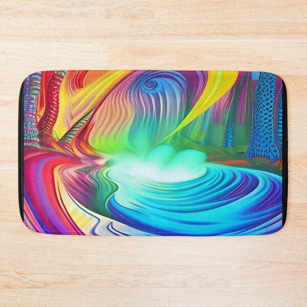 Item preview, Abstraction elemental psychodelic many colors fire and water overlapping art designed and sold by ValleyDream.