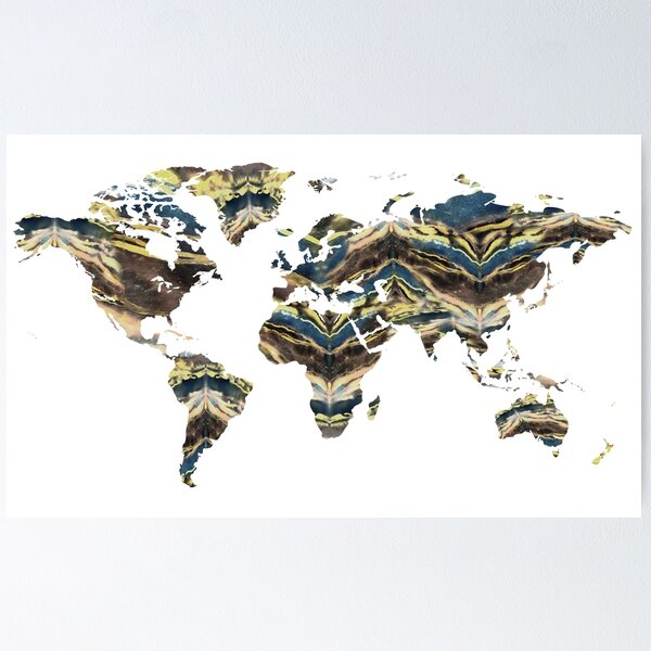 Item preview, Watercolor Map Of The World Silhouette PNG Design XI designed and sold by Irina Sztukowski.