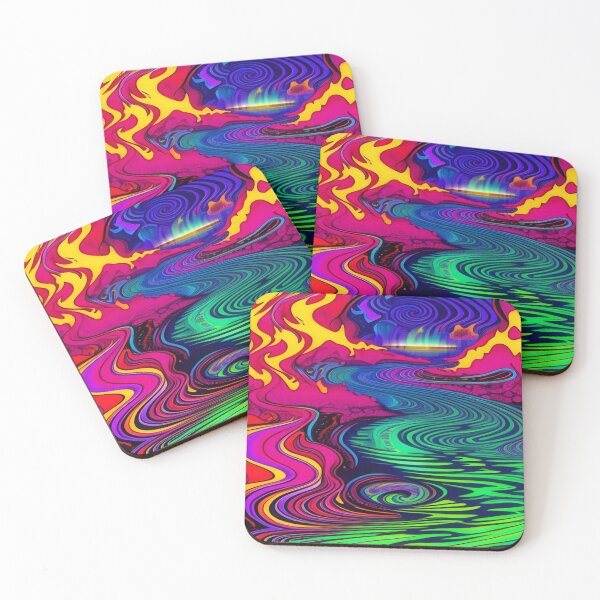 Item preview, Abstraction elemental psychodelic many colors fire and water overlapping art designed and sold by ValleyDream.