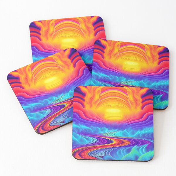 Item preview, Abstraction elemental psychodelic many colors fire and water overlapping art designed and sold by ValleyDream.