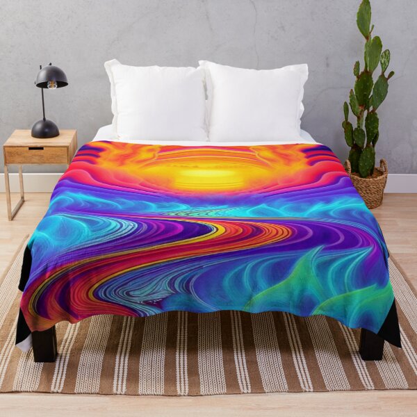 Item preview, Abstraction elemental psychodelic many colors fire and water overlapping art designed and sold by ValleyDream.