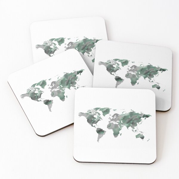 Item preview, Watercolor Map Of The World Silhouette PNG Design XIII designed and sold by Irina Sztukowski.
