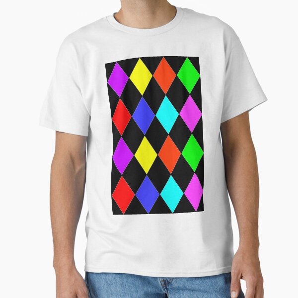 MULTICOLOUR HARLEQUIN WITH PINK RED GREEN BLUE BLACK RED PURPLE AND YELLOW Classic T-Shirt