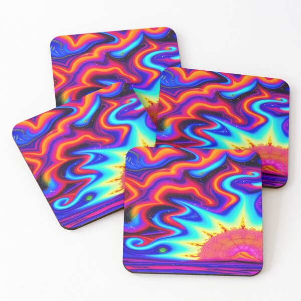 Item preview, Abstraction elemental psychodelic many colors fire and water overlapping art designed and sold by ValleyDream.