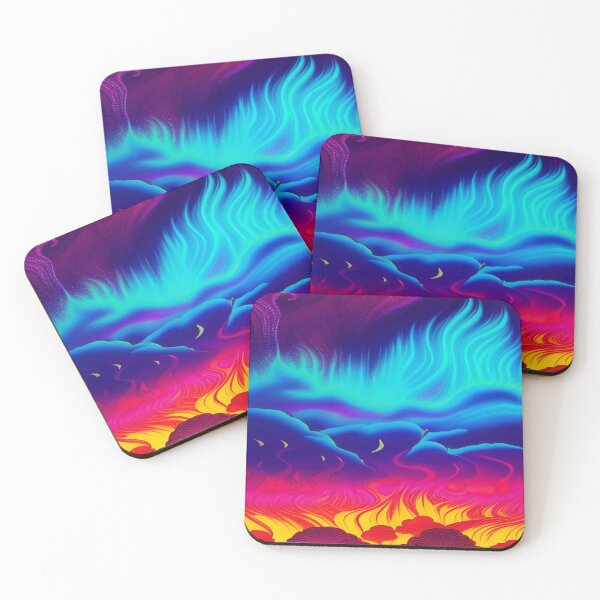 Item preview, Abstraction elemental psychodelic many colors fire and water overlapping art designed and sold by ValleyDream.