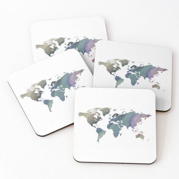 Item preview, Watercolor Map Of The World Silhouette PNG Design XVIII designed and sold by Irina Sztukowski.