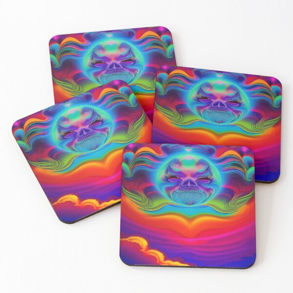 Item preview, Abstraction elemental psychodelic many colors fire and water overlapping art designed and sold by ValleyDream.
