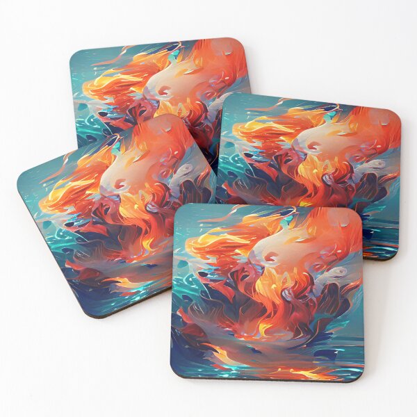 Item preview, Abstraction elemental psychodelic many colors fire and water overlapping art designed and sold by ValleyDream.