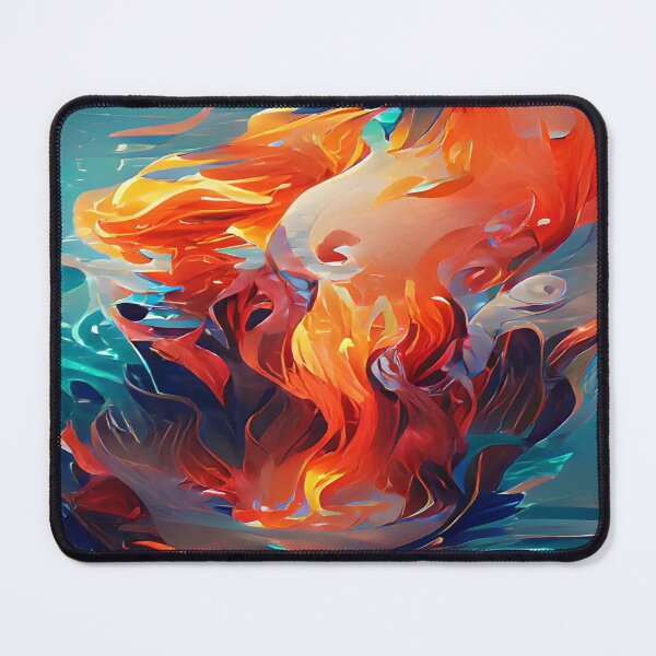 Item preview, Abstraction elemental psychodelic many colors fire and water overlapping art designed and sold by ValleyDream.