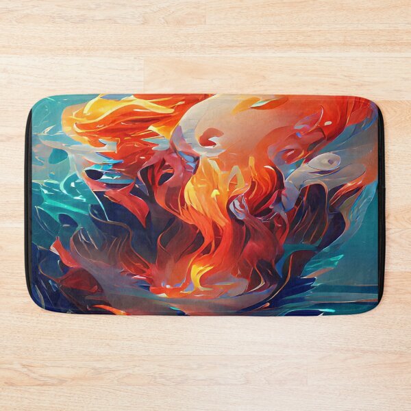 Item preview, Abstraction elemental psychodelic many colors fire and water overlapping art designed and sold by ValleyDream.