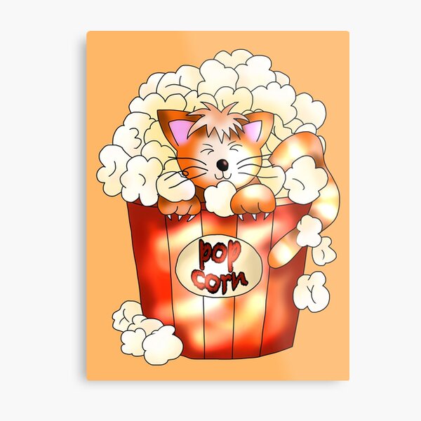 Item preview, ginger cat with popcorn designed and sold by BeingNow.
