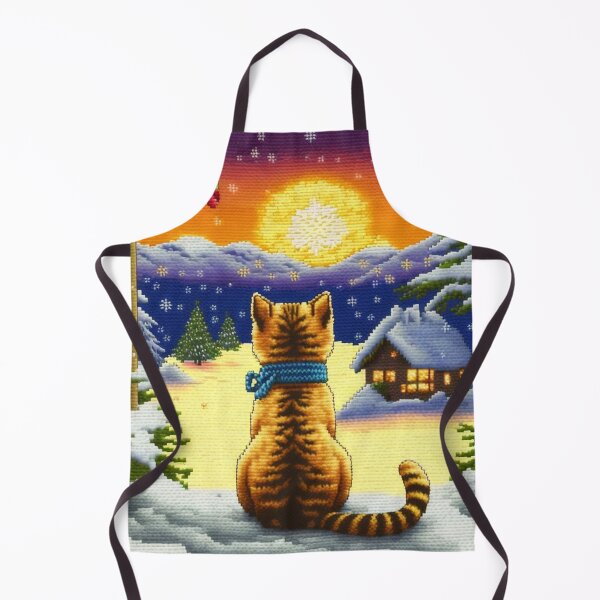 Artikelvorschau, Katze, die Sonnenuntergang betrachtet, Stickerei, Miau-Liebhaber, Art-Deco-Haus - entworfen und verkauft von CreativeHabbit.