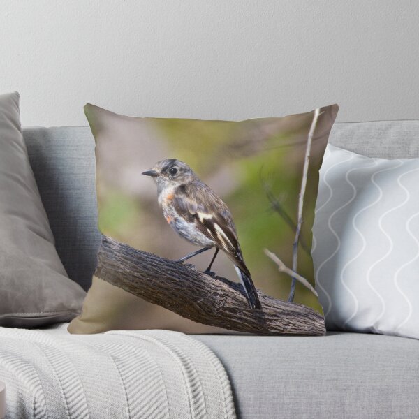 Flame Robin Throw Pillow