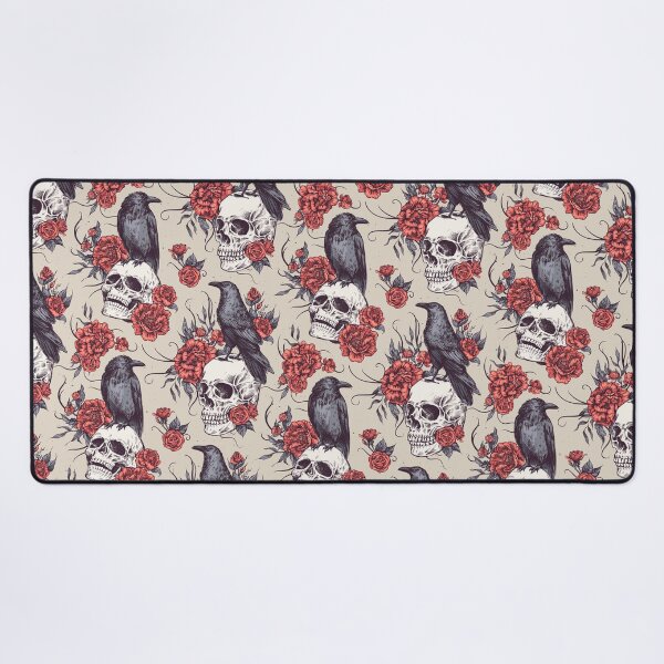 Item preview, Skulls Red Roses Ravens Memento Mori Day Of The Dead designed and sold by MarOlv.