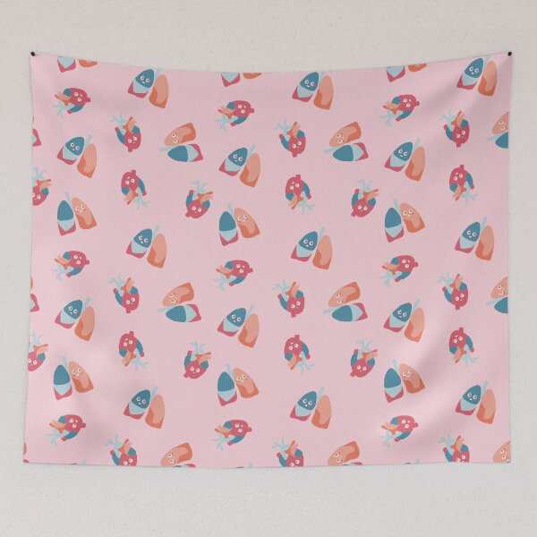 Item preview, Cute Anatomical Hearts and Lungs in Pink designed and sold by Hodgepodge Bricolage.