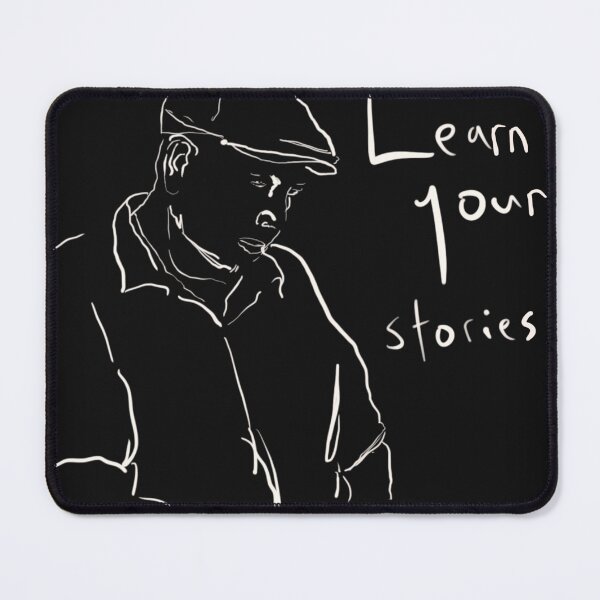 Item preview, Learn You Stories White Text with Dave Sketch on Black Background - Métis designed and sold by jolabrese.