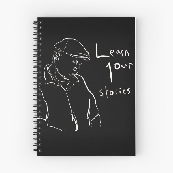 Item preview, Learn You Stories White Text with Dave Sketch on Black Background - Métis designed and sold by jolabrese.