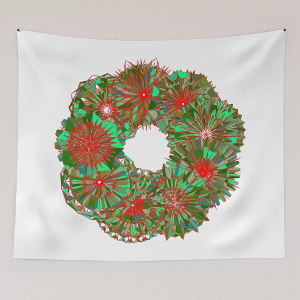 Item preview, Festive green wreath W3 designed and sold by fishpressink.