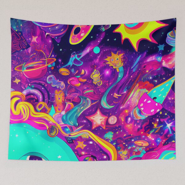 Aperçu de l'œuvre Abstract Psychedelic Trippy Colorful Space Design Digital Painting créée et vendue par CodeAndColors.