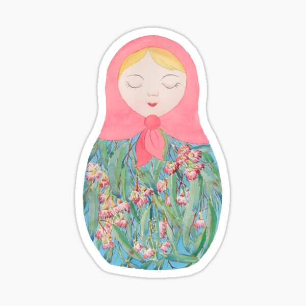 Item preview, Pink Eucalyptus Babushka Doll designed and sold by Zoya Makarova.