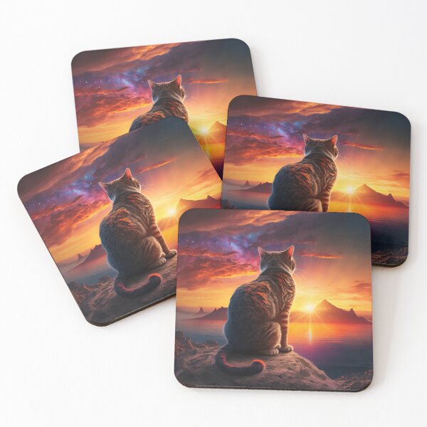 Item preview, Cat Looking At Sunset designed and sold by TheBaconStudio.