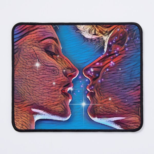 Item preview, Magical fantasy Couple in a paint effect set against a blue background with stars designed and sold by Wonder & Whimsy.