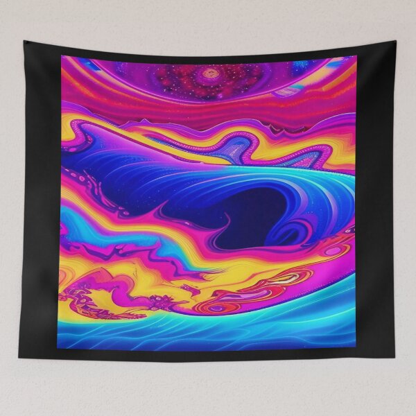 Item preview, Abstraction elemental psychodelic many colors fire and water overlapping art designed and sold by ValleyDream.