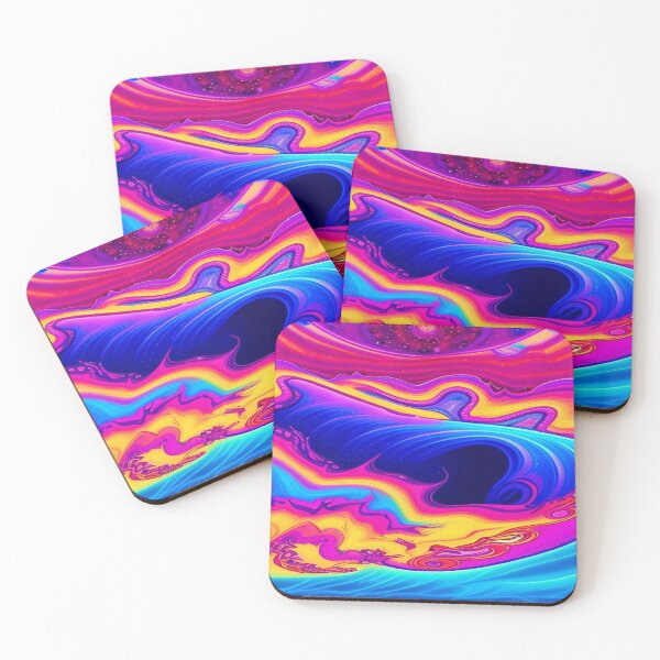 Item preview, Abstraction elemental psychodelic many colors fire and water overlapping art designed and sold by ValleyDream.