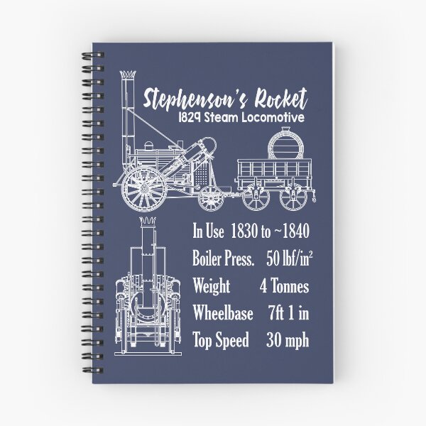 Item preview, Stephenson's Rocket Steam Train Locomotive Blueprint Diagram Gift designed and sold by Maljonic.